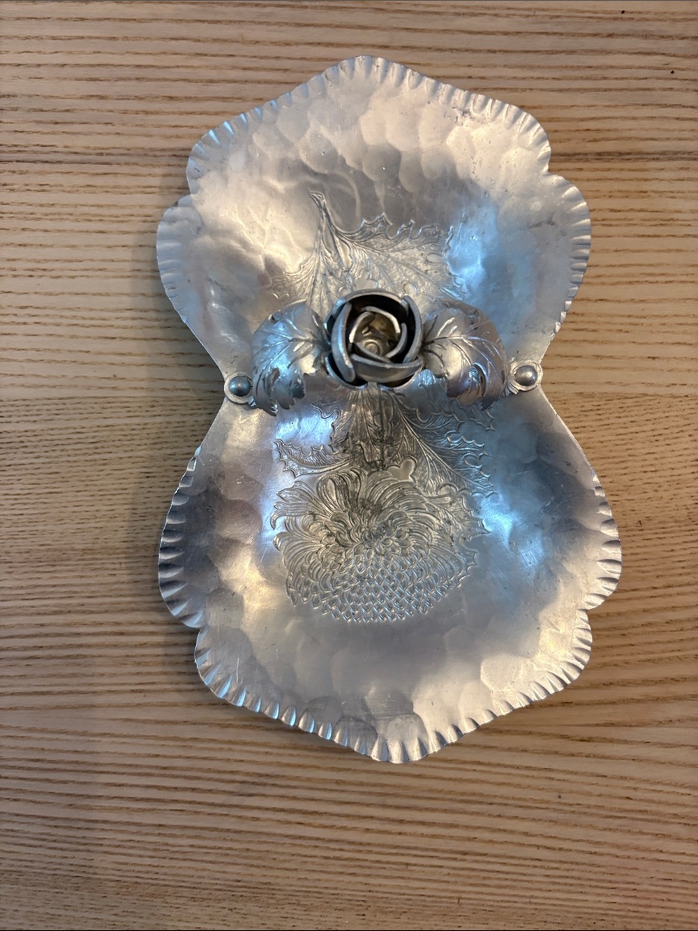 Vintage metal divided candy dish